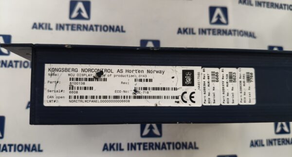 Kongsberg Norcontrol WCU Display Watch Cabin Unit for Marine Automation